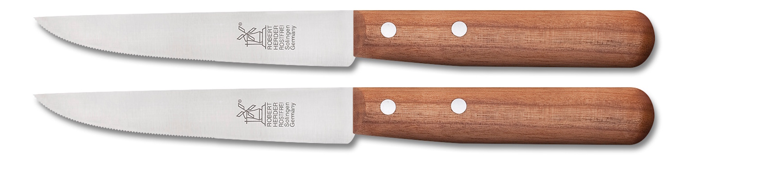 Steakmes Herder Buckels Kersenhout Set Van 2