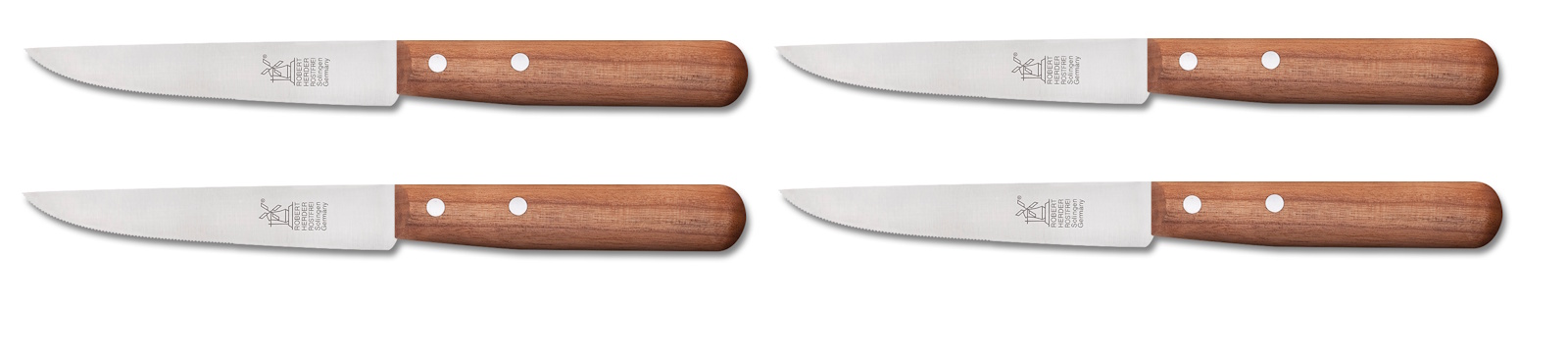 Steakmes Herder Buckels Kersenhout Set Van 4
